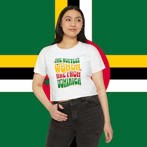 Women&#39;s Crop Top, Dominica Crop Top, Dominica Girl Shirt, Dominica, Dominica Gift, Caribbean Shirt, Trip Gifts, Travel Lover Gift