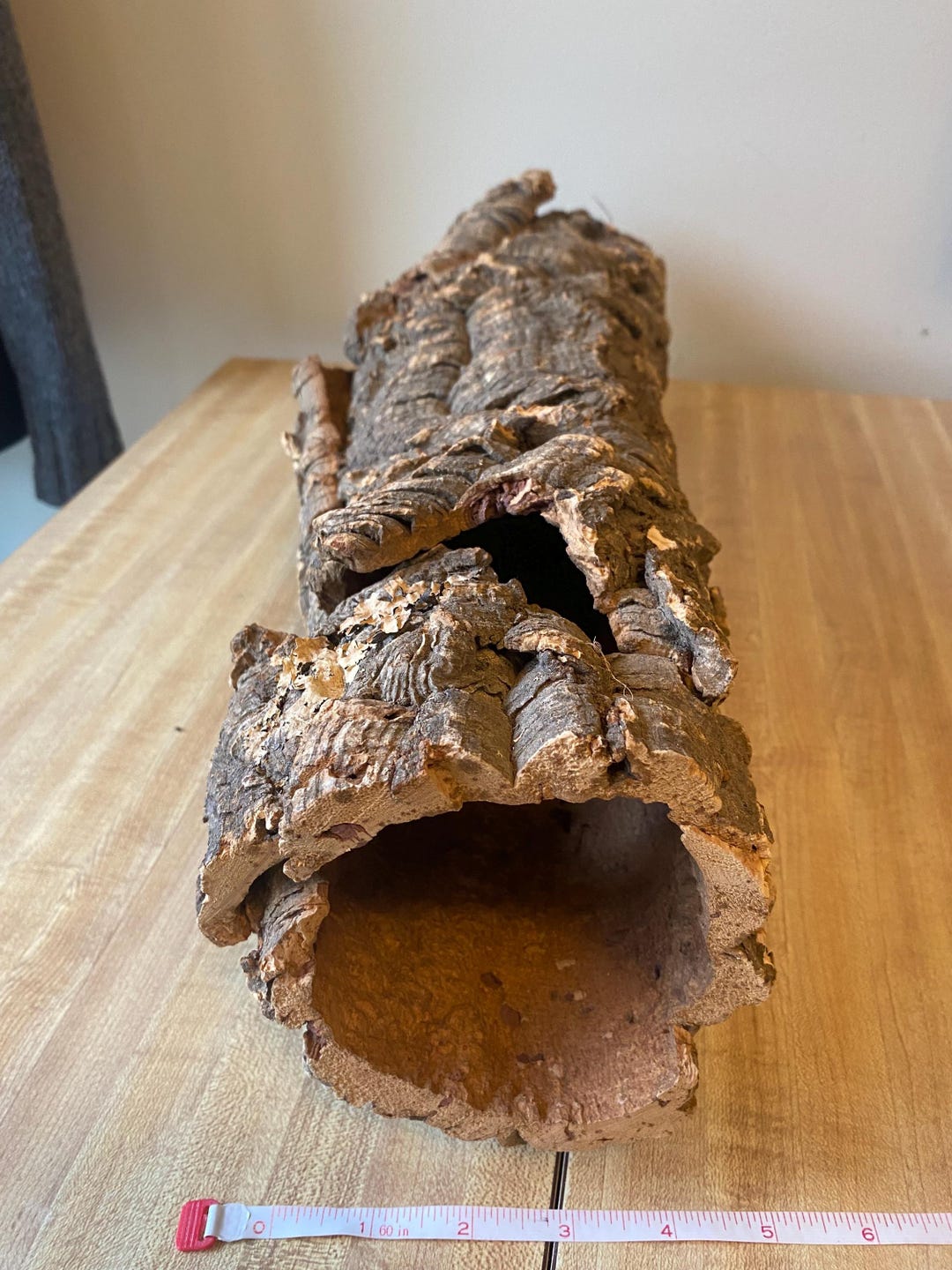 Huge Cork Bark Round Show Piece Log Hole Hamster Hide Tunnel Terrarium ...