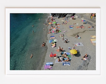 Cinque Terre Print - Italian Summer Beach Scene, Monterosso al Mare