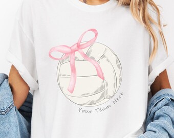 Personalized Volleyball Women&#39;s T-shirt, Sporty Tee, Gift for Volleyball Lovers, Coquette Volleyball Shirt for her, Volleyball Coach Gift