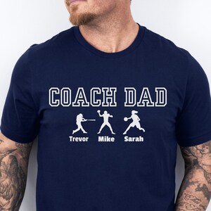 Father&#39;s Day personalized Sports tshirt with Kids Names, Custom Shirt for Dad, Father&#39;s day gift for dad, Custom Name tee for Father Day