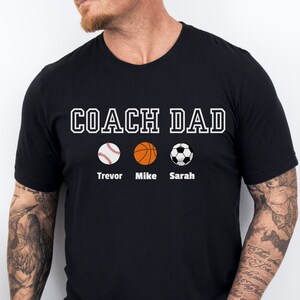 Father&#39;s Day personalized Sports tshirt with Kids Names, Custom Shirt for Dad, Father&#39;s day gift for dad, Custom Name tee for Father Day