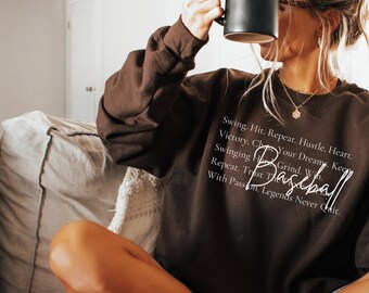 Baseball Passion Sweatshirt, Baseball Sports Sweater for Mom, Game Day Athletics Gift for Mother, Gifts for Athletes, Baseball Lover Apparel