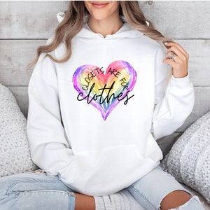 Pride Rainbow Heart Hoodie, Closets Are For Clothes, Pride Shirt, LGBTQ Hooded Sweatshirt zdjęcie 1