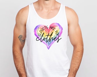 Pride Rainbow Heart Tank, Closets Are For Clothes, Pride Tank Top, LGBTQ Shirt