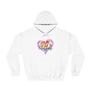 Pride Rainbow Heart Hoodie, Closets Are For Clothes, Pride Shirt, LGBTQ Hooded Sweatshirt zdjęcie 3