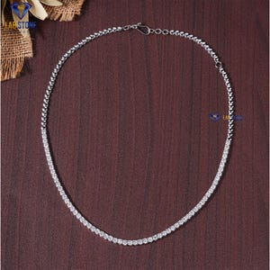 9.00 TDW Round Cut Diamond White Gold Necklace / Tennis Necklace / EF Color VS clarity / Party Wear Necklace