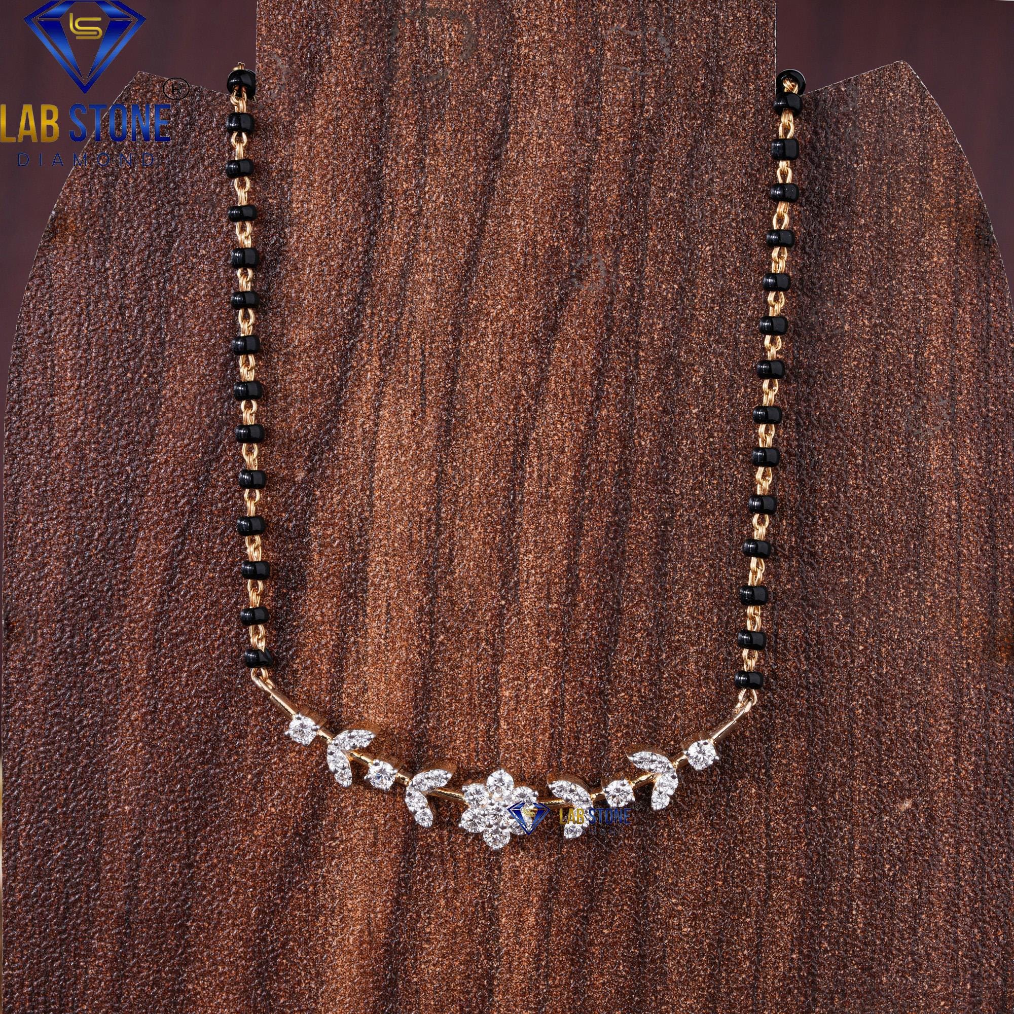 0.47 TDW Round Cut Diamond Yellow Gold Mangalsutra / Custom Mangalsutra / EF color VS clarity / Stunning Mangalsutra