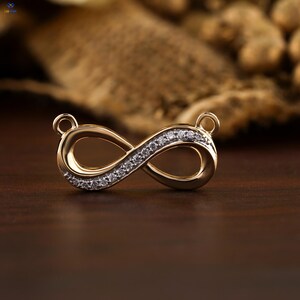 Diamant Infinity Anhänger: 0.076 TDW, Gelbgold, Lab Grown