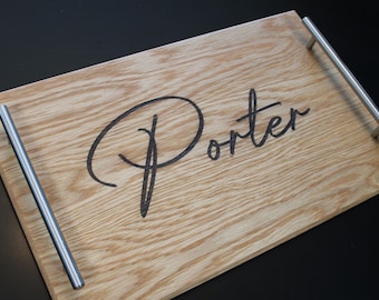 Serving Tray White Oak Wood Serving Tray Personalized Handled Serving Tray For Table