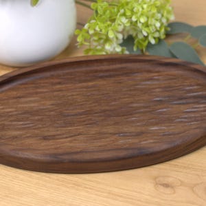 Walnut Wood Oval Catchall Tray Textured Small Tray for Keys, Jewelry & Trinkets Unique Wooden Home Decor Handcrafted
