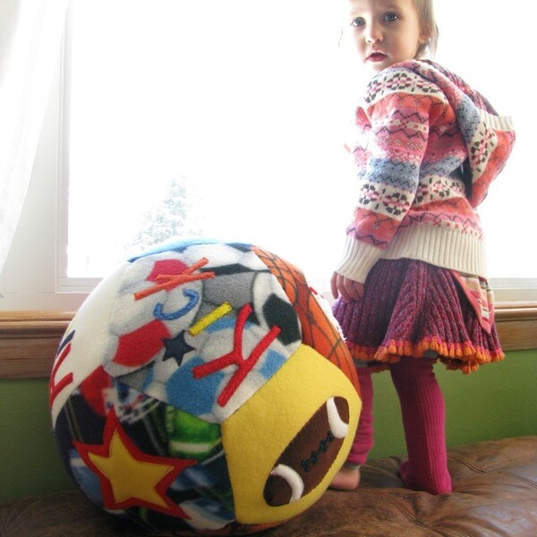 Personalized Giant Fleece Ball - Sport Themed