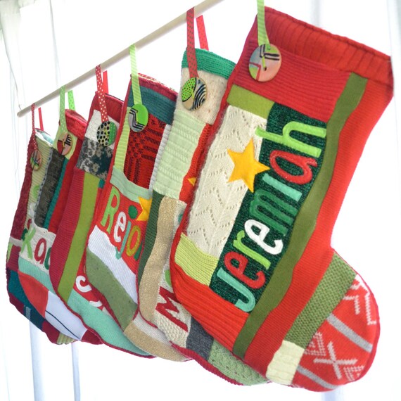 Items similar to Christmas Stocking - Traditional Holiday Colors