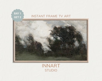 Vintage Frame TV Art: Moody Day and Cloudy Farmhouse Decor, Digital Download for Samsung Frame