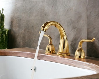 Basin Faucet Golden Retro Style Basin Mixer Tap Bathroom Vanity Wash Basin Faucet