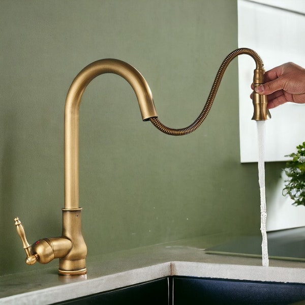 Brass Kitchen Faucet Etsy