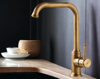 Kitchen Vanity Faucet , Antique Bronze Kitchen Sink Faucet , Solid Brass Kitchen Tap