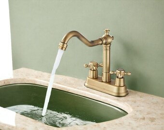 Bathroom Basin Mixer Brass Faucet , Antique Finish Bathroom Tap , Bath Decoration