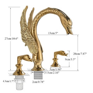 Golden Swan Crystal Handle Bathroom Faucet Vanity , Brass Bathroom Design , Bathroom Decoration , Basin Mixer Tap image 7