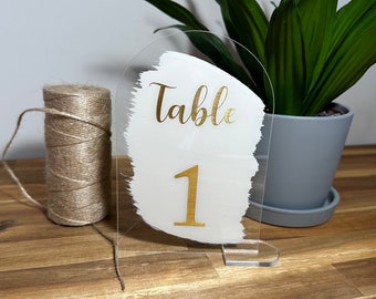 Numéro de table plexiglass Beige