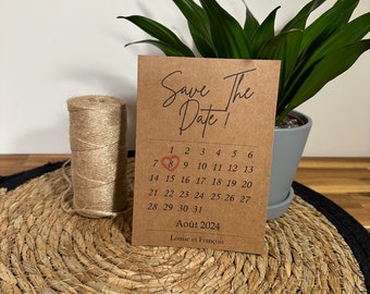 Save the date mariage personnalisé calendrier 10x15cm