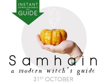 DIGITAL GUIDE SAMHAIN Halloween instant pdf downloadable printable a Modern Witch's Sabbat Guide book of shadows harvest festival October 31