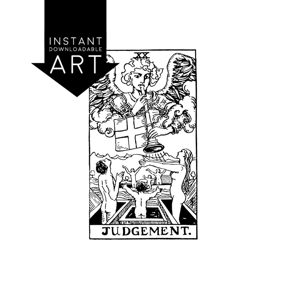 Digital print of the Judgement Tarot Card for instant download