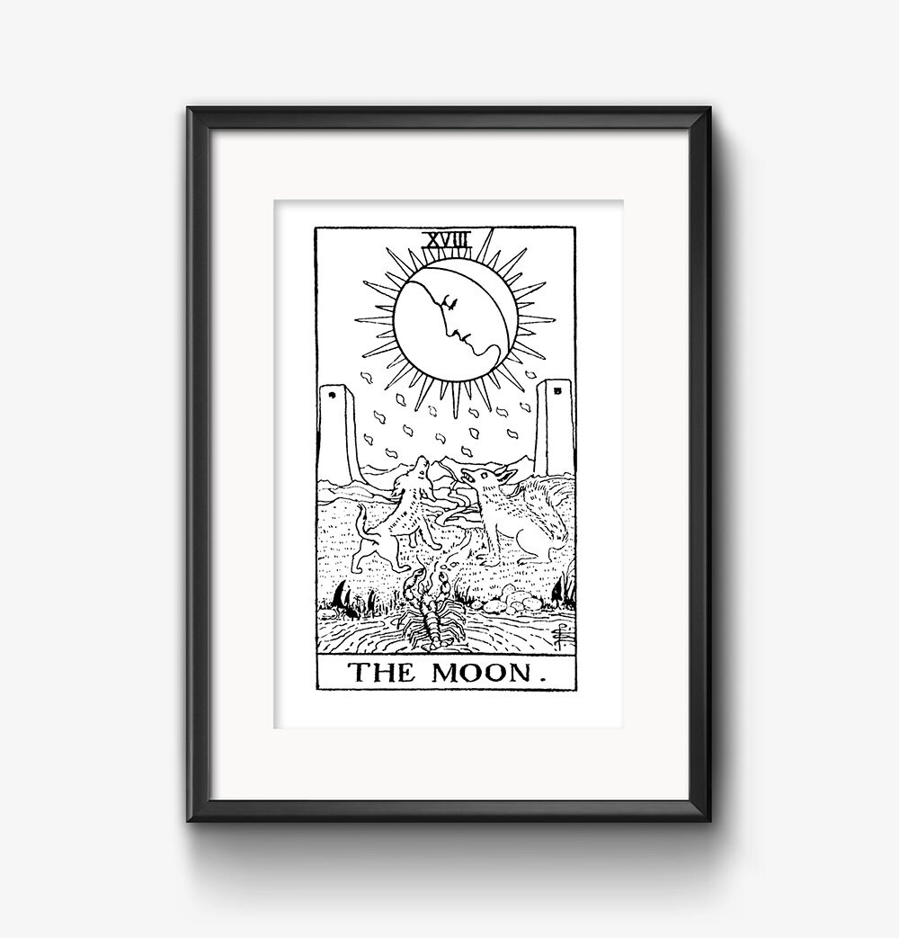 DIGITAL PRINT The Moon Tarot Card instant download printable | Etsy