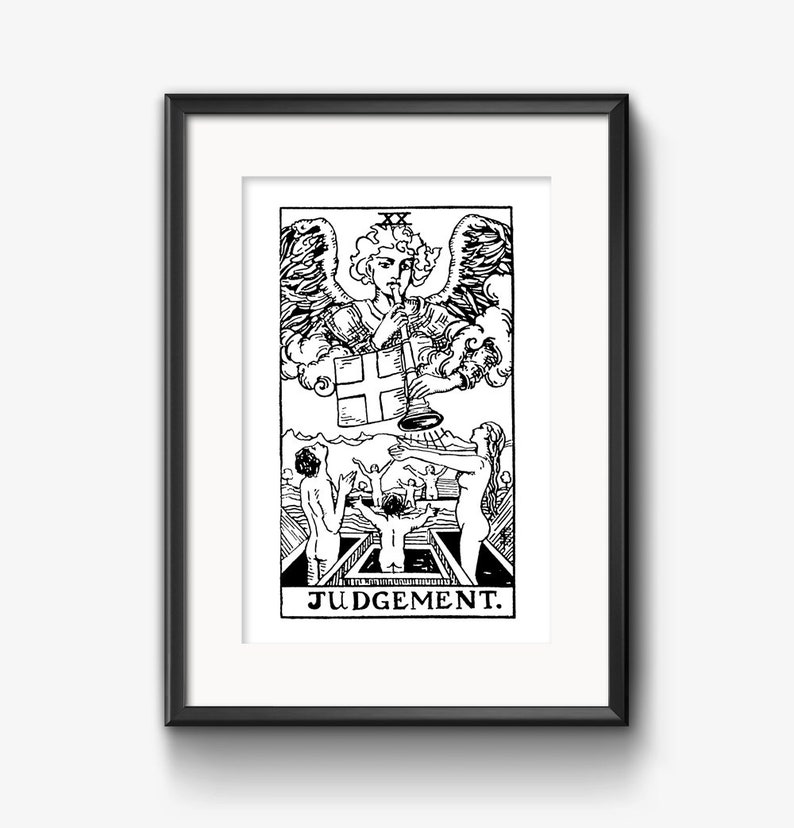 Judgment Card Custom DIGITAL PRINT Judgement Tarot Card Instant Download Rider-waite Black ...