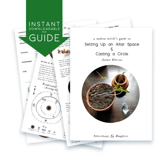 DIGITAL Modern Witch's GUIDE Setting up an Altar Casting a Circle Sabbat Edition instant pdf printable downloadable journal book of shadows