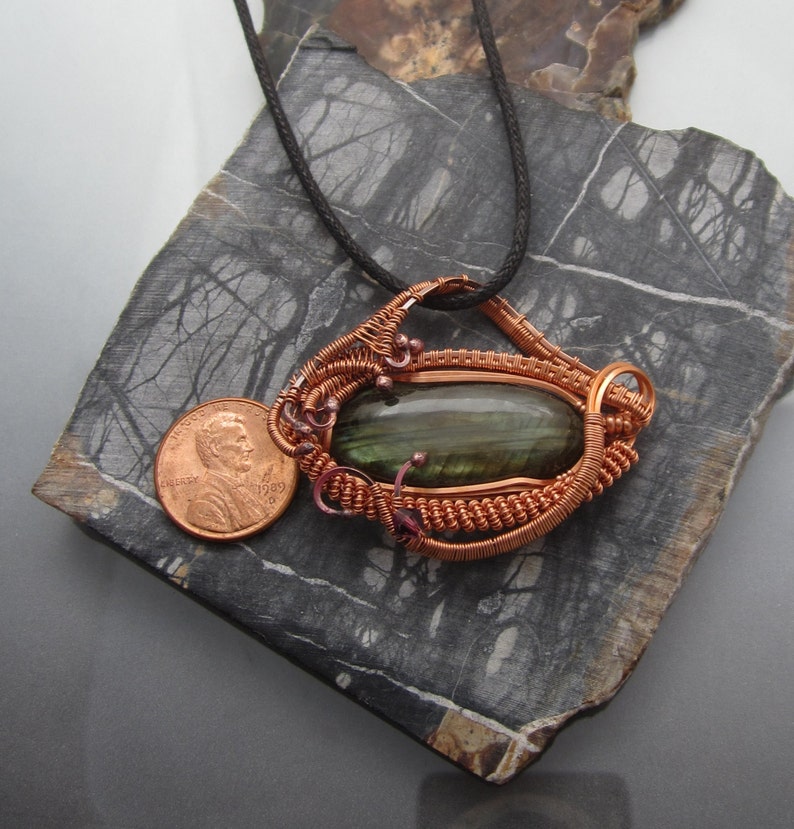 Copper Jewelry Wearable Art Wire Wrapped Pendant with | Etsy