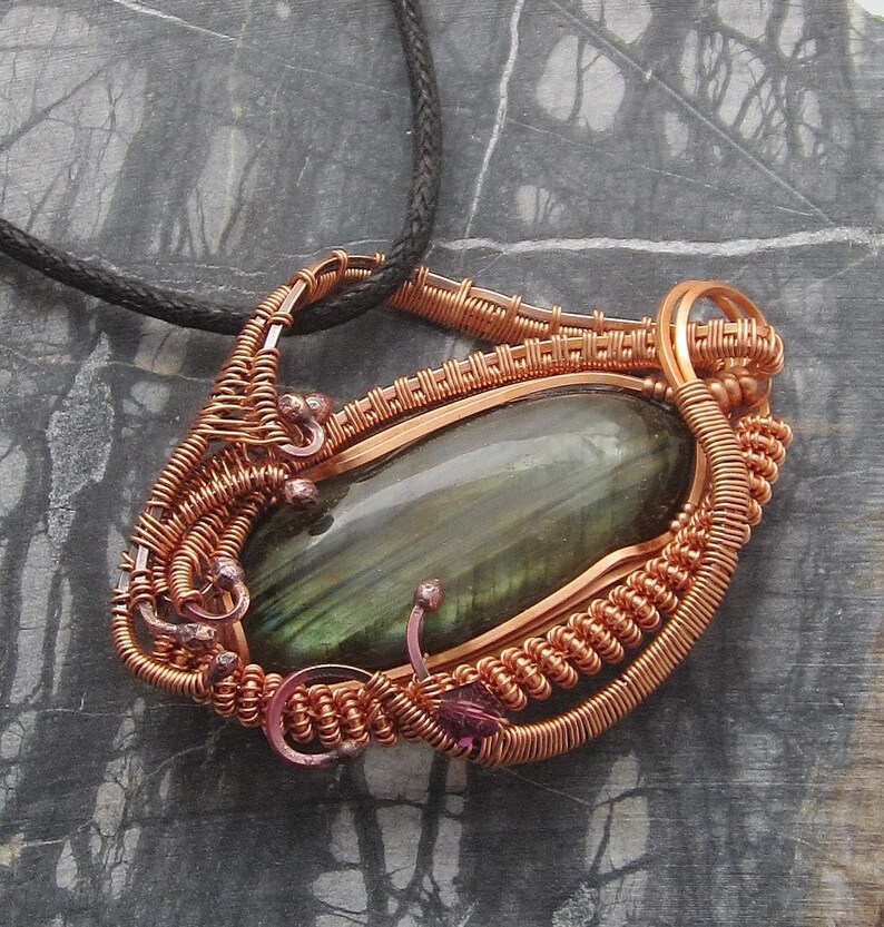 Copper Jewelry Wearable Art Wire Wrapped Pendant with Etsy