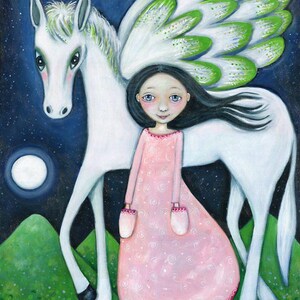 Winged Horse Wall Art Print. Pegasus Art Decor. Indigo Picture. - Etsy