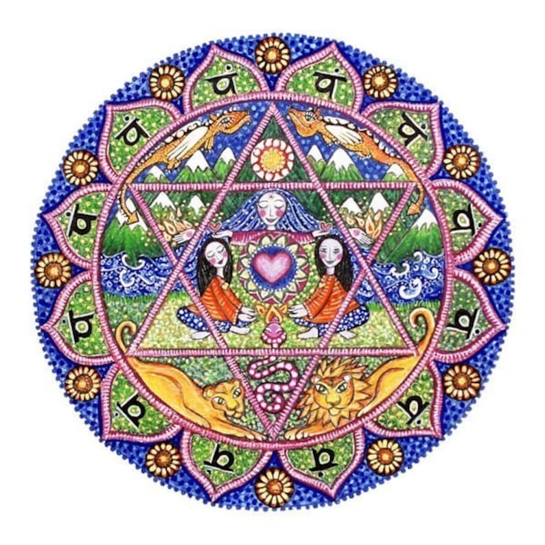 7er Set Chakra Mandala Grußkarten, innen leer, Heilende Kunst, Geschenk für Yoga Lehrer Sieben Chakra Karten, Meditation Kunst, Yoga Kunst Bild 1