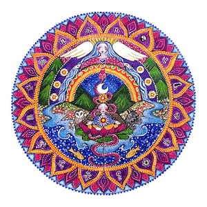 Crown Chakra Mandala Art Print - 7th Chakra Art - Yoga Wall Decor - Art for Meditation and Healing - Sahasrara