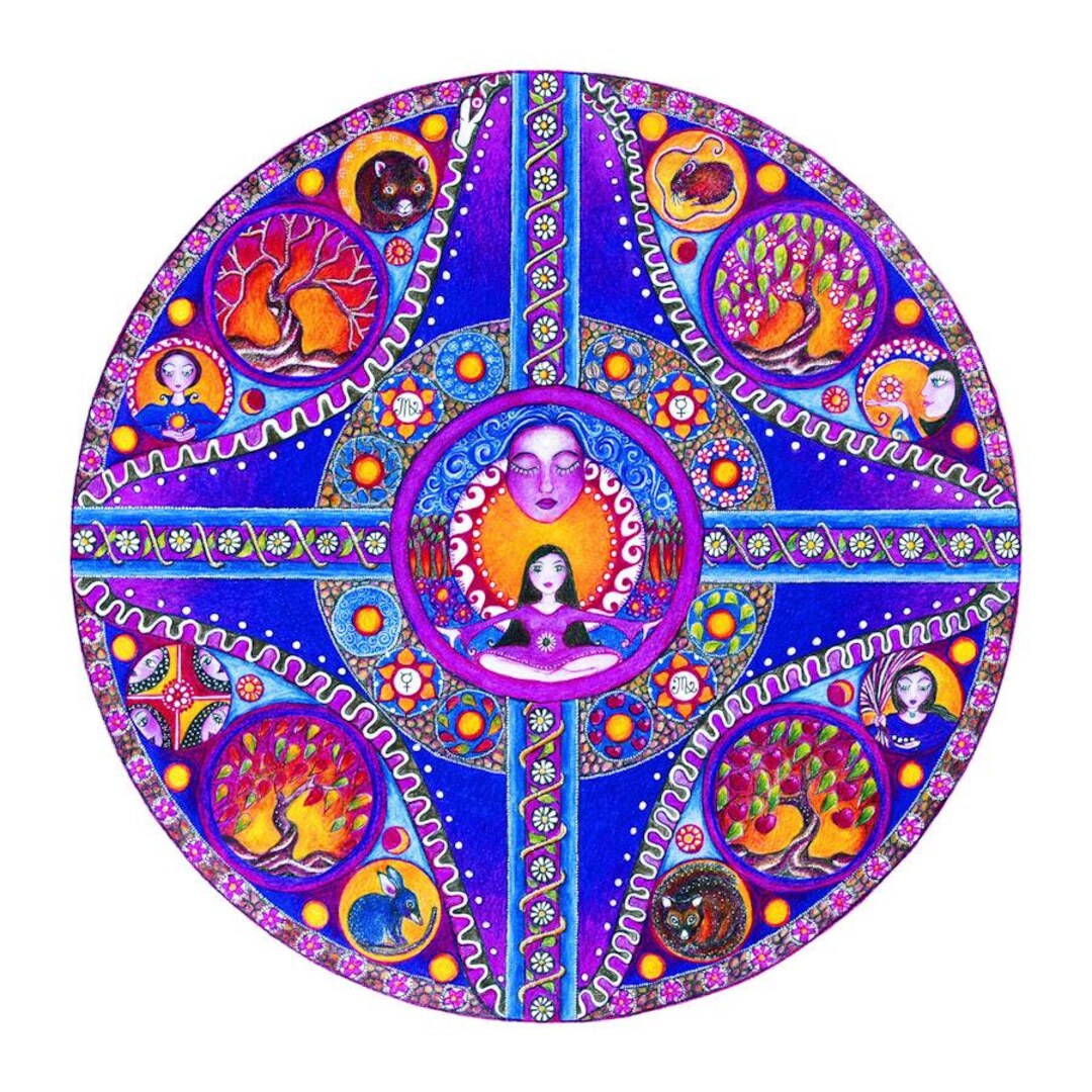 Virgo Astrology Mandala Art Print , Zodiac Poster, September