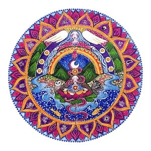 7er Set Chakra Mandala Grußkarten, innen leer, Heilende Kunst, Geschenk für Yoga Lehrer Sieben Chakra Karten, Meditation Kunst, Yoga Kunst Bild 2