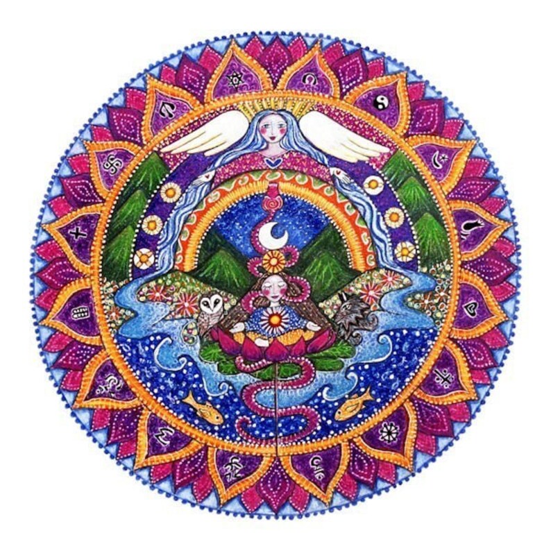 7er Set Chakra Mandala Grußkarten, innen leer, Heilende Kunst, Geschenk für Yoga Lehrer Sieben Chakra Karten, Meditation Kunst, Yoga Kunst Bild 2