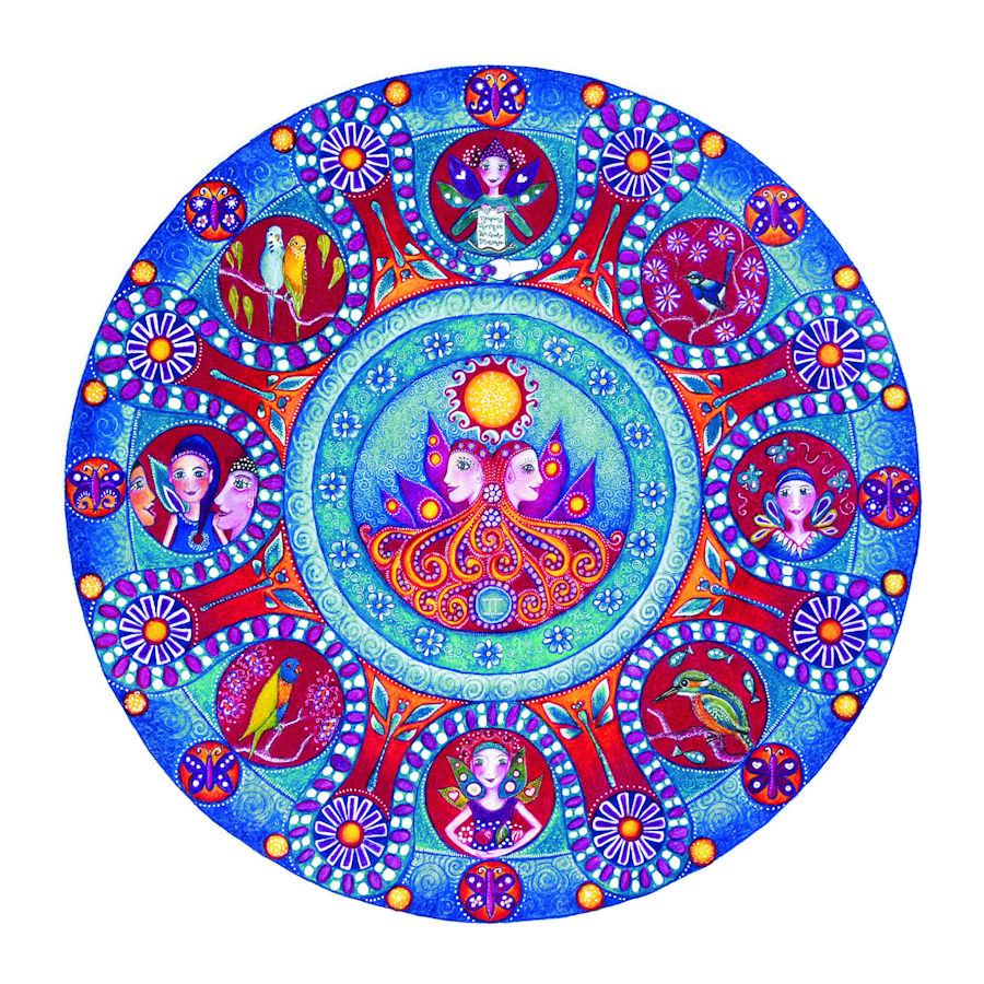 Gemini Astrology Mandala Print by Lindy Longhurst - Etsy