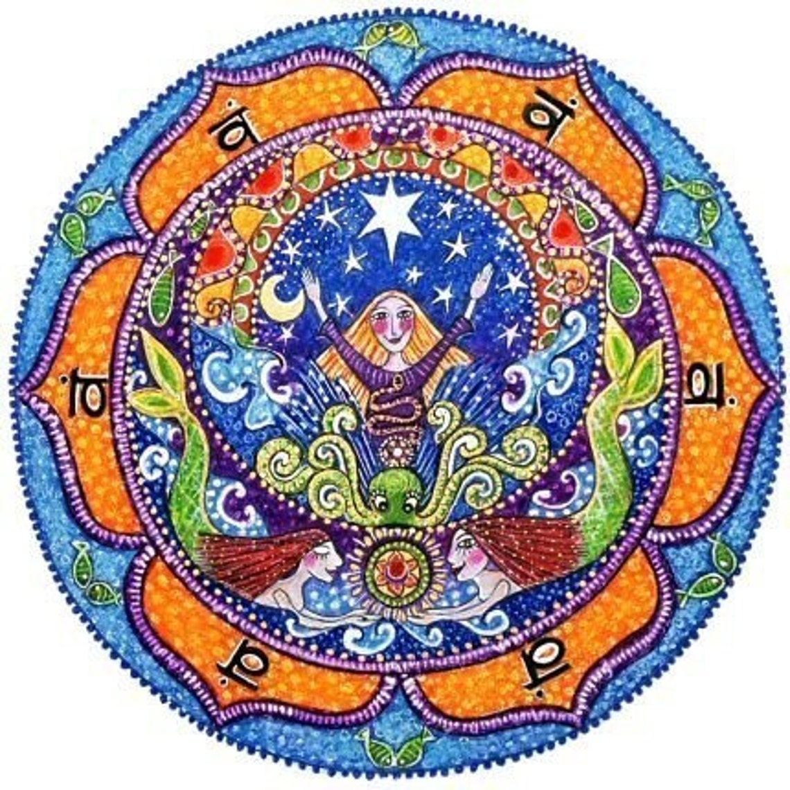 2. Chakra Mandala Karte Swadhistan Kunst sieben Chakren | Etsy
