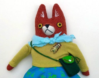 Lady Fox Doll wool dress purse
