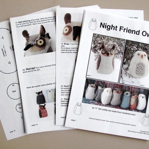 Owl pdf Pattern Tutorial Night Friend image 2