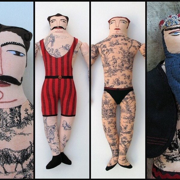 Tattoo Man Photo Magnet set 5