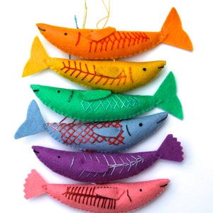 Fish Ornament pdf Pattern Tutorial Felt toy embroidery hand stitch imagem 3