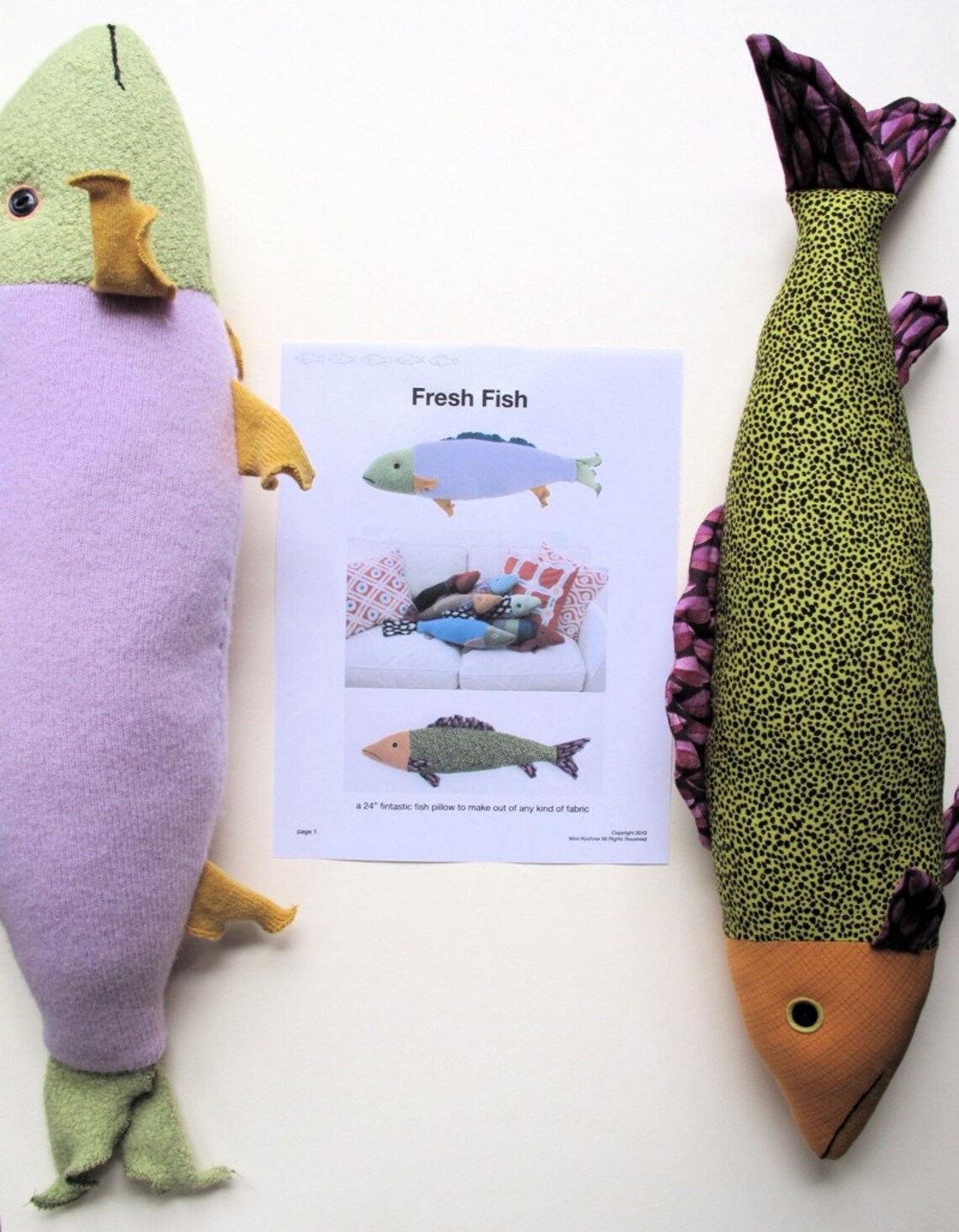 Fresh Fish Pillow Pattern Pdf Etsy