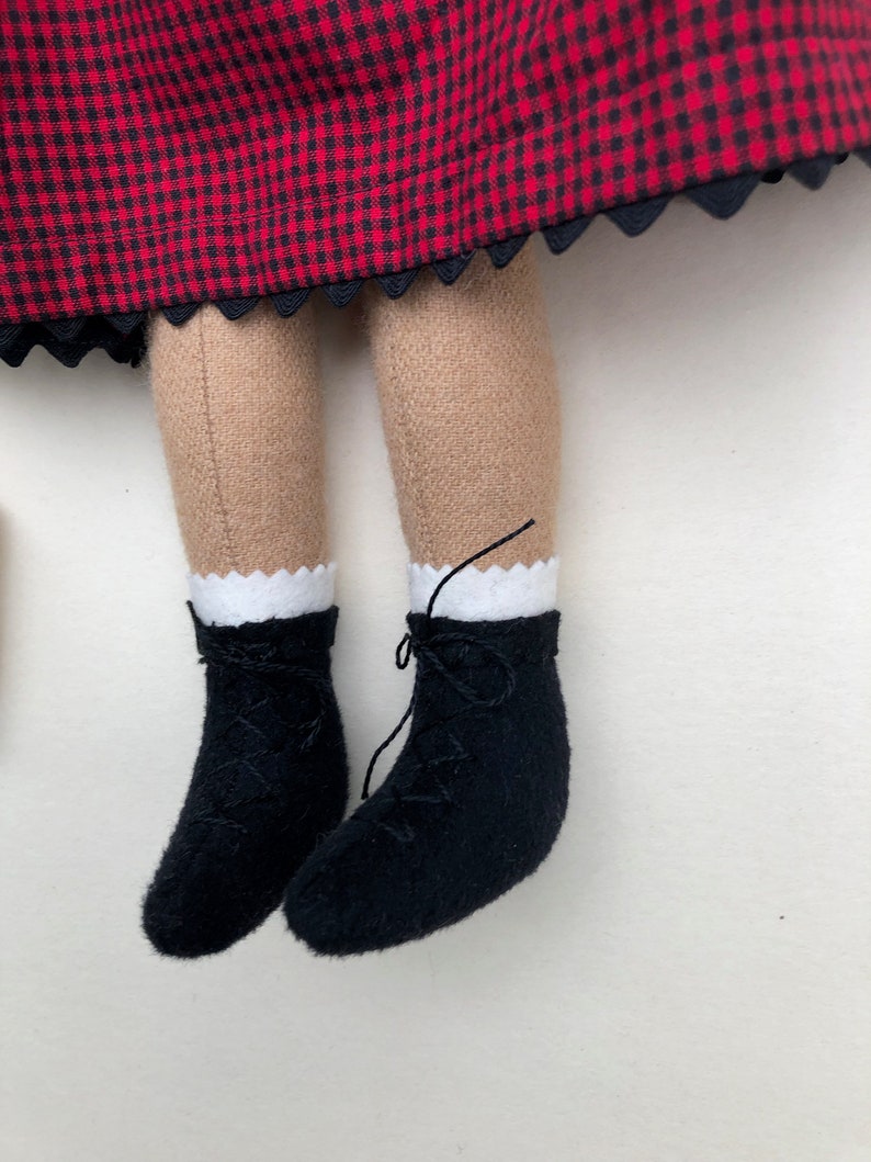 School Girl doll with a Bookbag Satchel wool image 5