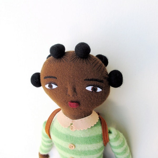 brown girl doll- school girl