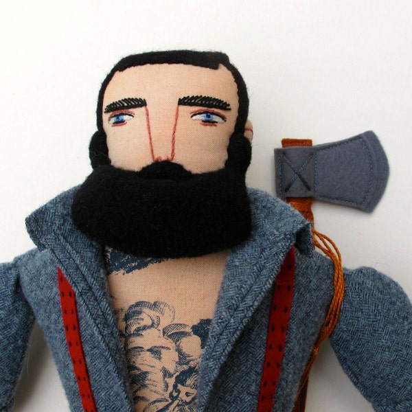 Lumberjack with Cherub tattoos