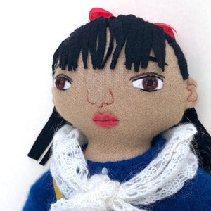 School Girl doll with a Bookbag Satchel wool image 2