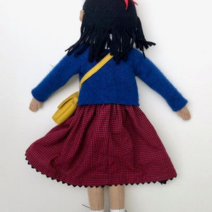 School Girl doll with a Bookbag Satchel wool image 6